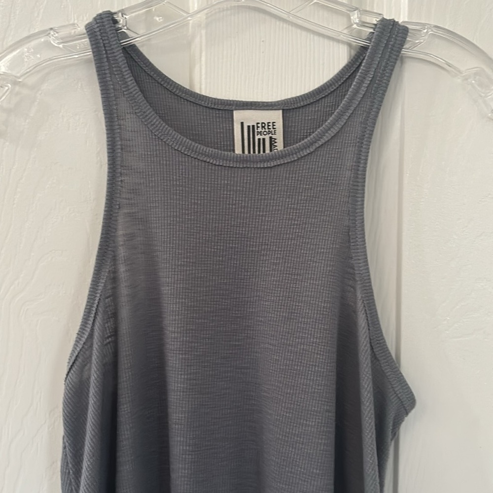 Free People Gray Ribbed Tank Top - Picture 3 of 10